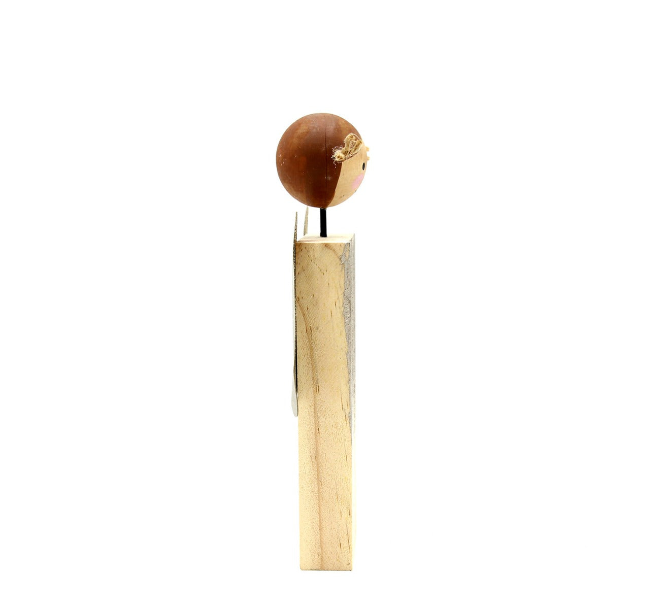 Angelo in Legno con trecce e ali dorate H19 - 1202521