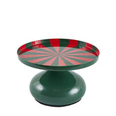 EDG - Enzo De Gasperi Alzata in Metallo Rotondo Bicolore Rosso/Verde H15 D26 Cm