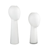 Vaso Adali White | Vaso in vetro a forma di testa umana astratto - CONFIG0395