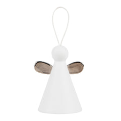 Angelo da appendere in ceramica bianca con ali argento - 4990315-ali