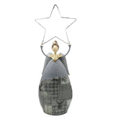 Angelo in metallo con stella LED Grigio H75 - 1201710