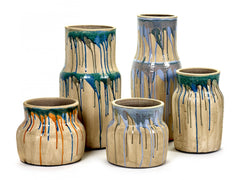 Vaso di terracotta Drops Alto Blu: vasi design Serax - B4917541