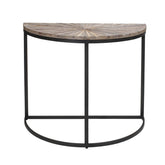 Vic Natural | Consolle mezzaluna in legno di recupero e ferro - 698547