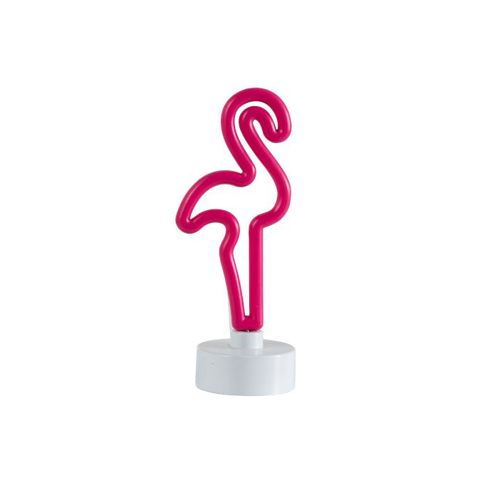 Lampada a batteria decorativa neon LED Fenicottero H23,5 - 91451-fenicottero