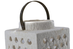Fenice Square: lanterne portacandele bianche in cemento EDG - 012672,10
