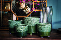 Vaso Leone Blue | Vaso di design con piedini in ceramica - CONFIG0270
