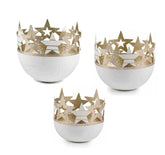 Porta Tealight Stelle bianco e oro - CONFIG0300
