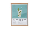 Wall Art Mojito – Present Time | Quadro Decorativo H41,5 X L31,5 con Ricetta Cocktail per Cucina o Angolo Bar - PT4283