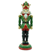 Soldatino Schiaccianoci in Resina Abito Verde e Cappello Rosso H36,5 cm