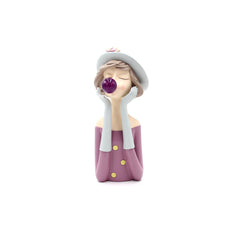 Scultura Mezzo Busto Donna con Palloncino Chewing Gum LED - YCY-Z013-LED