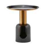 Tavolino Charm Rotondo Nero e Oro H52 | Arredi Enzo De Gasperi - 740516