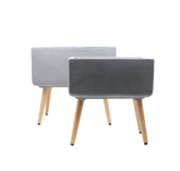Vaso rettangolare in cemento e resina su gambe in legno - CONFIG0171