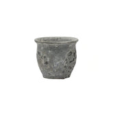 Vaso Cachepot Bombato in Terracotta con Finitura anticata White Grey H20 D23 EDG Enzo De Gasperi