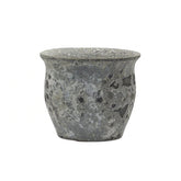 Vaso Cachepot Bombato in Terracotta con Finitura anticata White Grey H32 D38 EDG Enzo De Gasperi