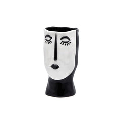 Vaso Volto bianco e nero in ceramica H24 - 013719