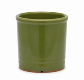 Vaso Glaze Cilindro H23 D24,5 Verde Oliva EDG | Cachepot in Ceramica Smaltata