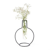 Vaso Round Silhouette Colore nero in metallo e vetro H19 - 27322