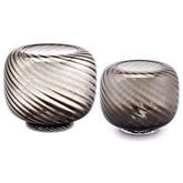 Vaso Swirl in vetro Soffiato a Mano Grigio | Vasi in Vetro Design EDG Enzo De Gasperi - CONFIG0410