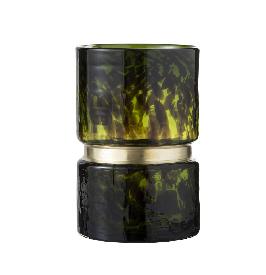 Vaso Macchia Verde con Fascia Oro H23 : Vasi di design in vetro - 96633