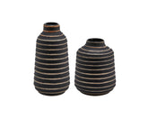 Vaso Righe Oro Nero : Vasi di design in vetro - CONFIG0196