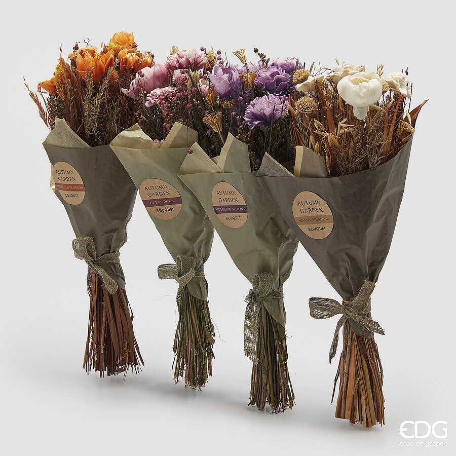 Mazzo di Fiori Secchi e di Carta Multicolor Liliac H45 EDG Enzo De Gasperi