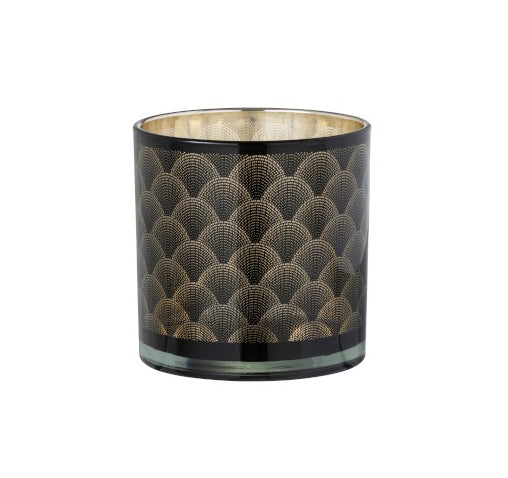 Portacandela Gatsby vetro nero - 95152-Nero