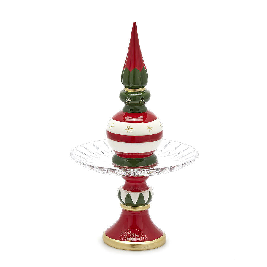 EDG Enzo De Gasperi – Alzata Topiary in Ceramica con Pianale in Vetro H43 x D24 cm