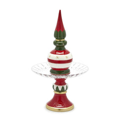 EDG Enzo De Gasperi – Alzata Topiary in Ceramica con Pianale in Vetro H43 x D24 cm