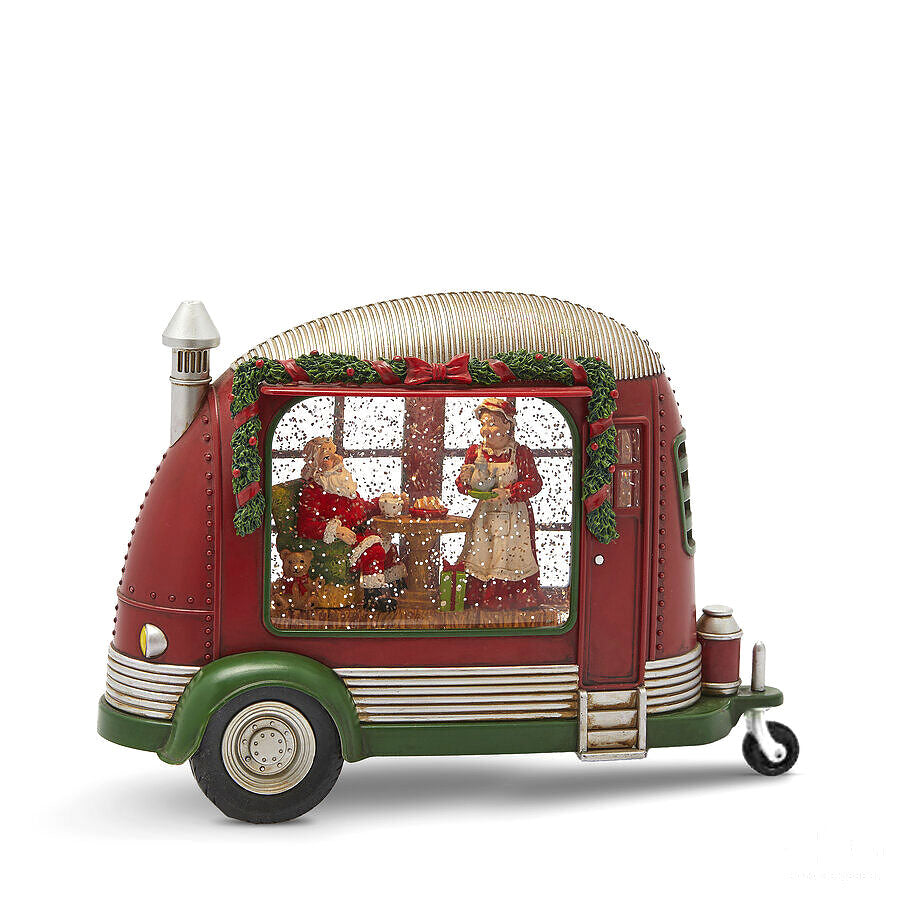 EDG Enzo De Gasperi Carillon Natalizio Camper Retrò con Luci LED, Musica e Movimento – H20 cm