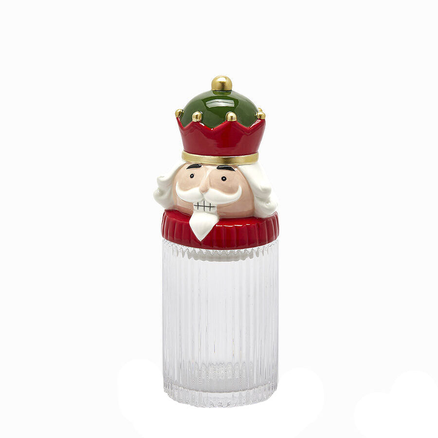 EDG Enzo De Gasperi – Contenitore Soldatino in Vetro con Tappo in Ceramica H25 x Ø11 cm
