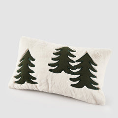 EDG - Enzo De Gasperi – Cuscino Rettangolare Bianco con Pini 50x30 cm