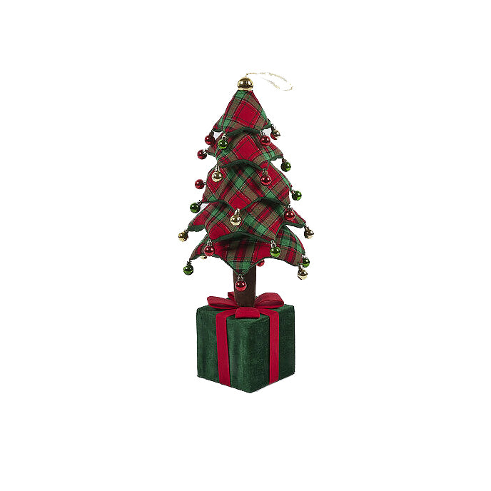 EDG Enzo De Gasperi Decoro Pino su Pacco H70 cm da Appendere Verde e Rosso