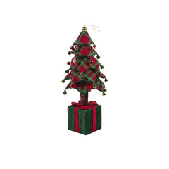 EDG Enzo De Gasperi Decoro Pino su Pacco H70 cm da Appendere Verde e Rosso