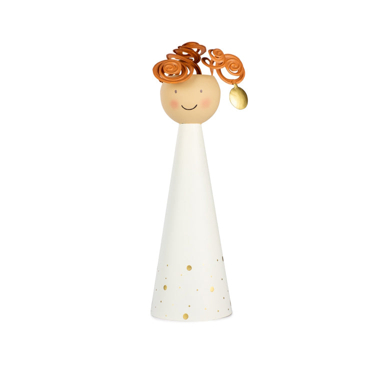 Angelo in metallo con fiori – H38 cm