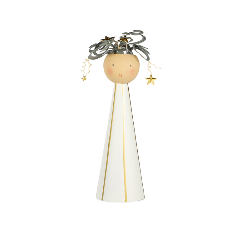 Angelo in metallo con stelline – H38 cm
