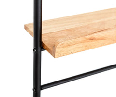 Appendiabiti con Specchio in Metallo Nero L56,90 X P15 X H171,90 CM - 105946