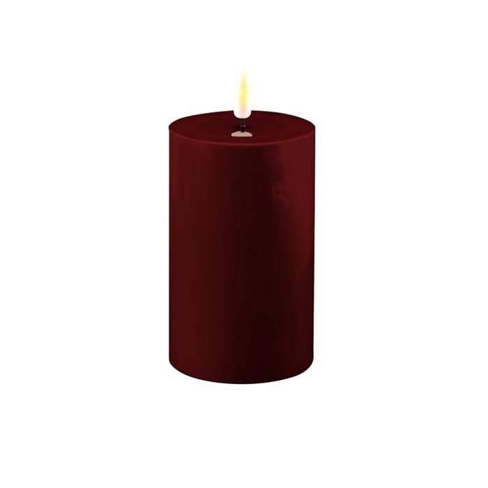 Candela a Led Real indoor Bordeaux D7,5 X H12,5 | Candele a Led effetto reale - 0240