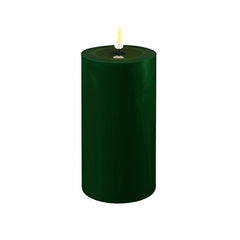 Candela a Led Real indoor Verde scuro D7,5 X H12,5 | Candele a Led effetto reale - 0268