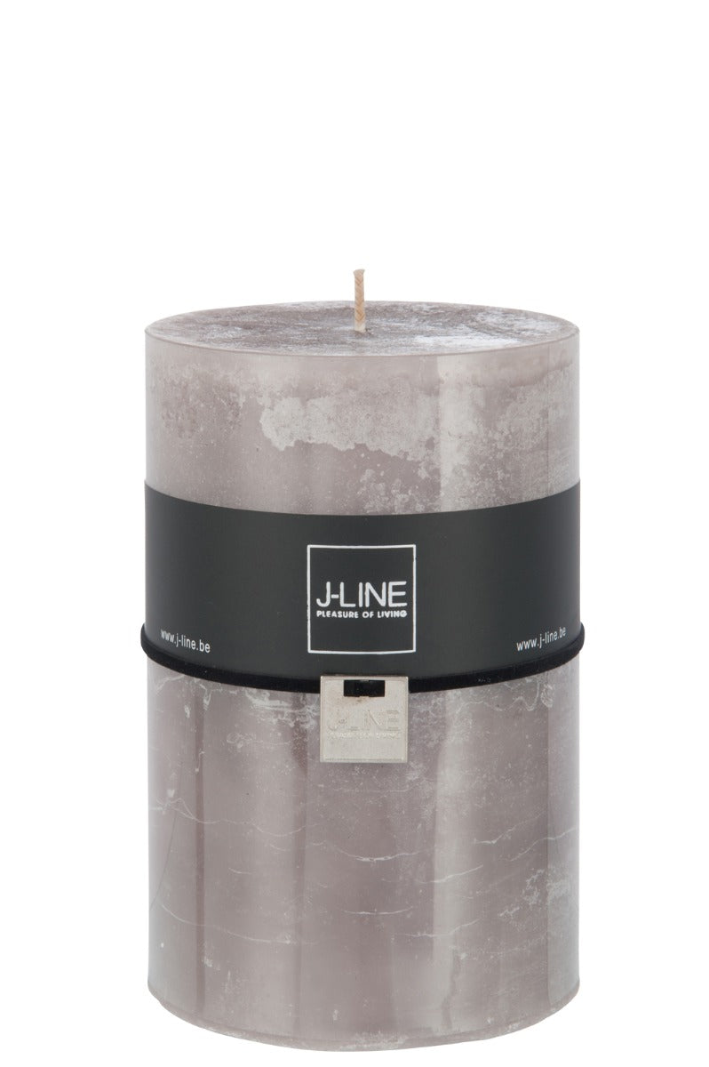 Candela grigio tortora cilindrica H15: candele di cera colorate J Line - 93331
