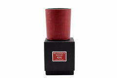 Melograno e Bacche: Candela profumata vetro e similpelle EDG - 615279,48