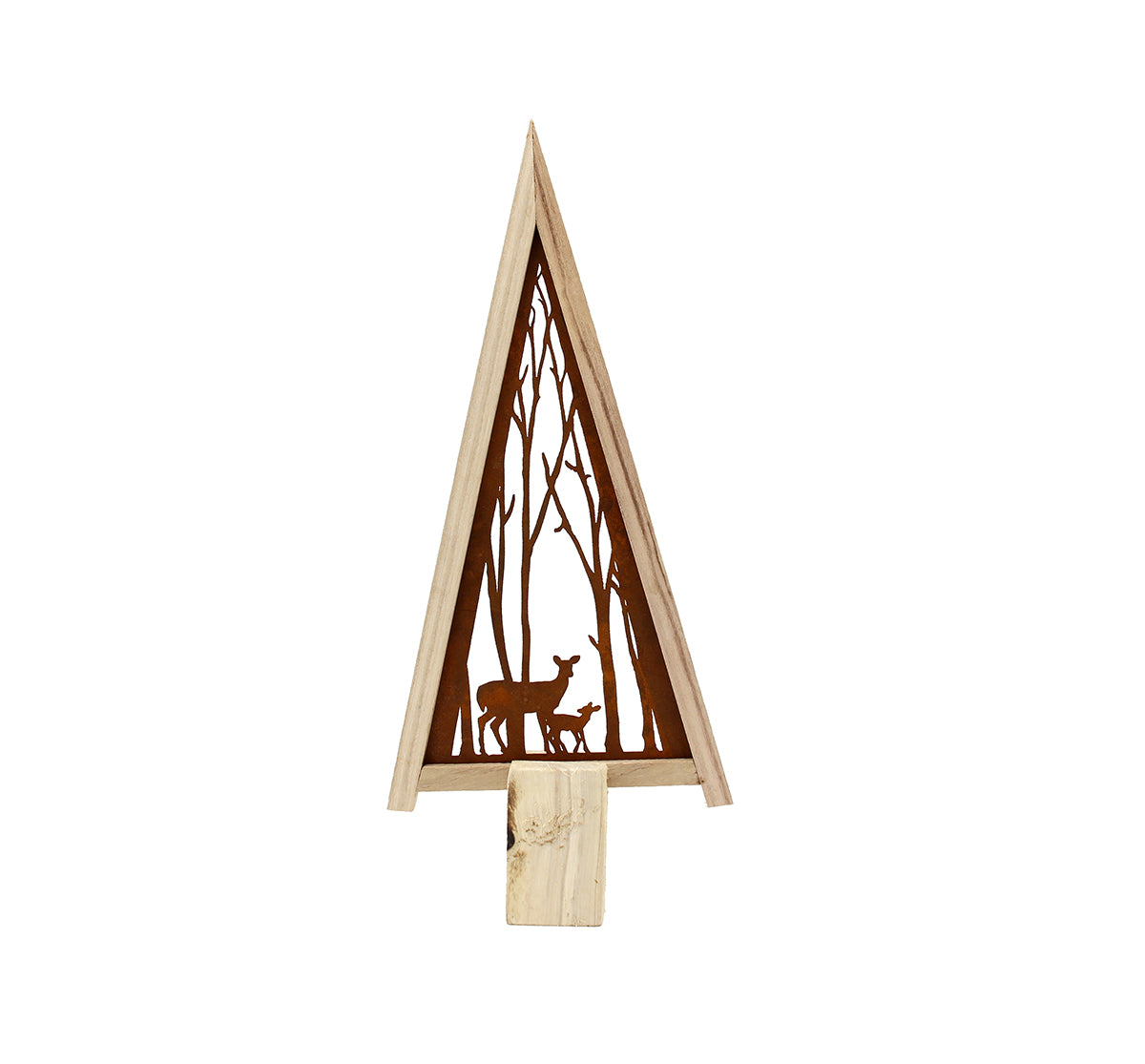 Decoro albero di Natale da tavolo con bosco stilizzato in ferro - 690767