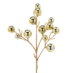 Decoro Ramo con Palline Oro H53 | Rami decorativi natalizi EDG Enzo De Gasperi - 8100444A010