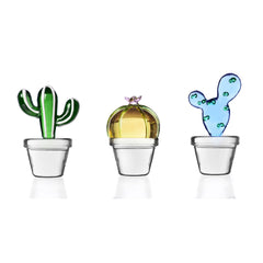 Fermacarte in vetro Borosilicato Cactus Ambra Fiore Rosa Collezione Desert Plant Ichendorf Milano - 09352113