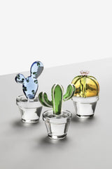 Fermacarte in vetro Borosilicato Cactus Ambra Fiore Rosa Collezione Desert Plant Ichendorf Milano - 09352113