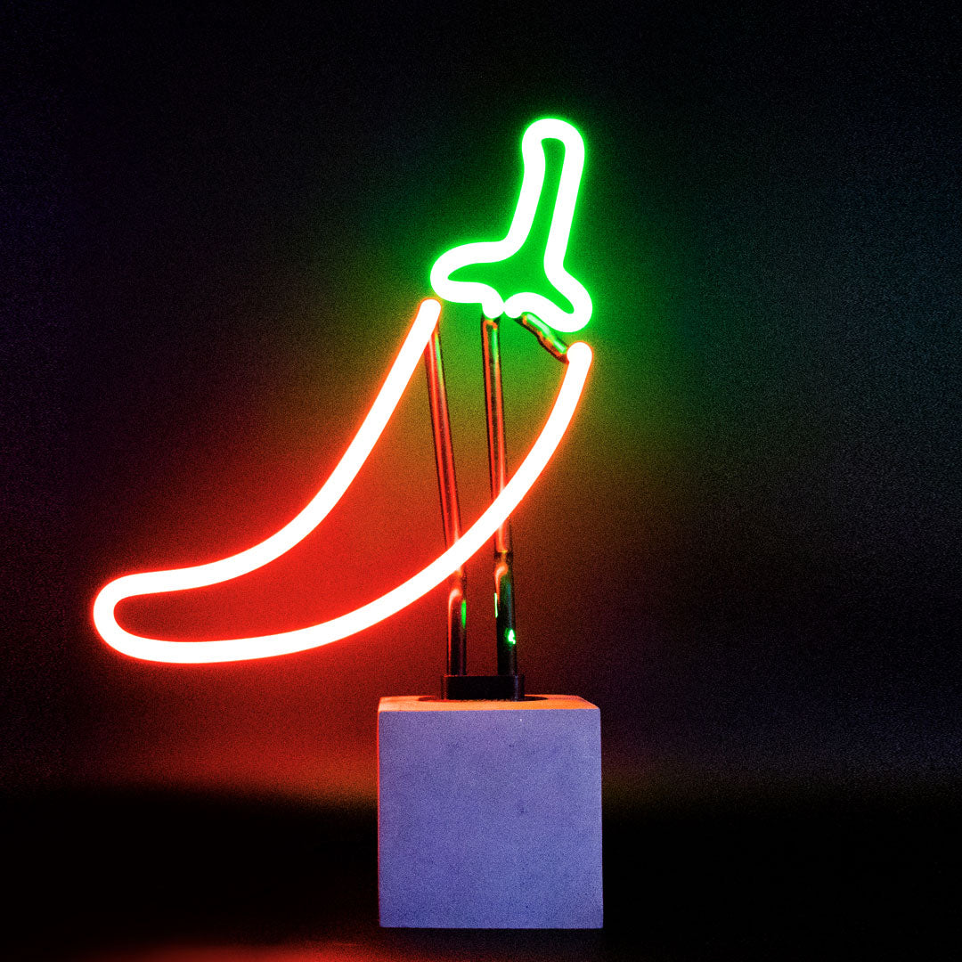 Locomocean | Neon Peperoncino su Base in Cemento - DK-NSET-CHILLI