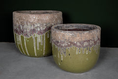 Vaso Kaysa Green | Vaso in terracotta doppio colore realizzato a mano - 702576