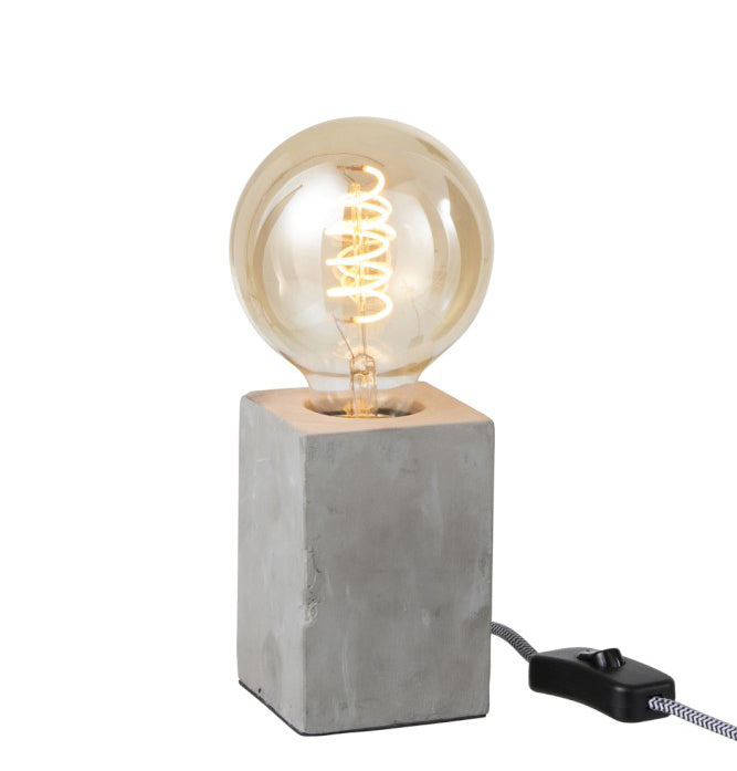 Lampada da tavolo in cemento grigio : Lampade di design in cemento - 93764