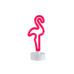 Lampada a batteria decorativa neon LED Fenicottero H23,5 - 91451-fenicottero