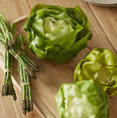 Lattuga Cappuccio Artificiale H14 D13 Cm - Frutta e Verdura Artificiale Decorativa di Qualit&agrave; - 250667