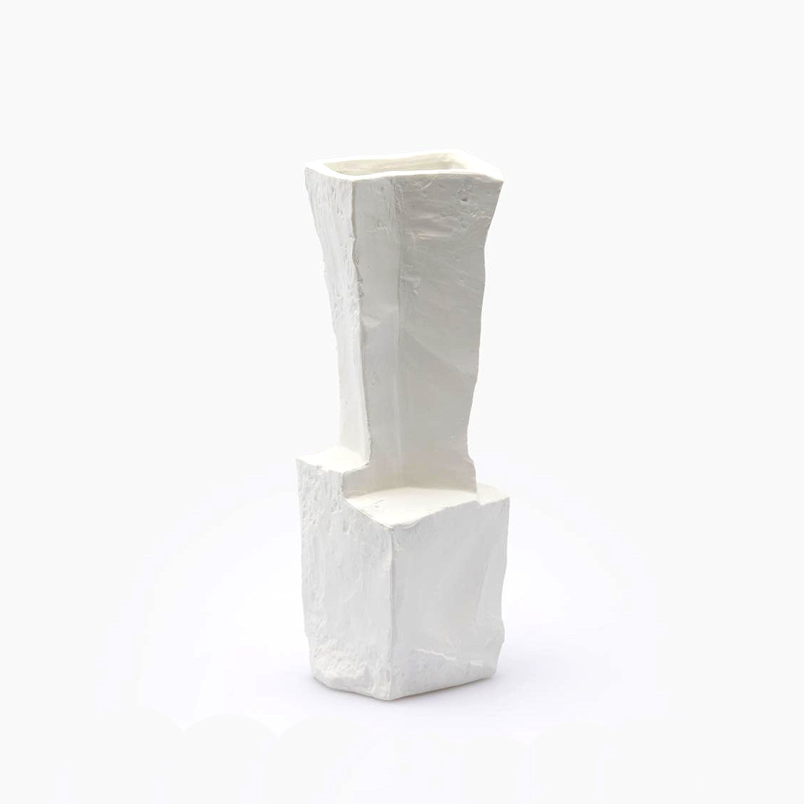 Vaso Marble H30 | Vaso in ceramica bianca Design EDG Enzo De Gasperi - 019968
